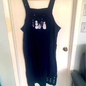 Blue crushed corduroy Christmas romper